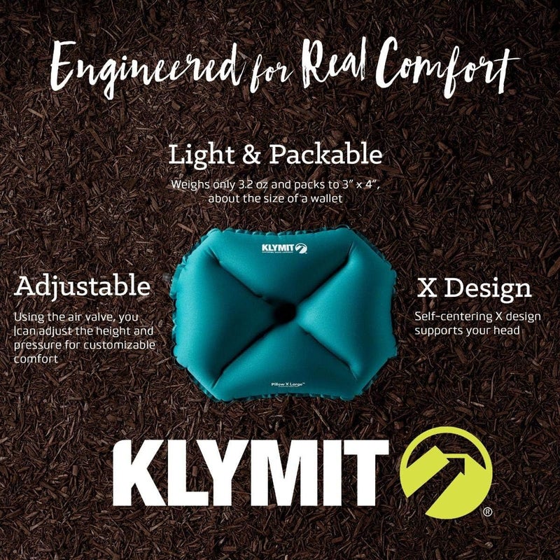 Klymit Pillow X Travel Pillow, Lightweight Inflatable Hybrid Airplane, Backpacking, Hammock, and Camping Pillow - Image 2